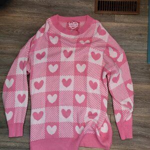 Chrissa Sparkles oversized gingham heart sweater dress!